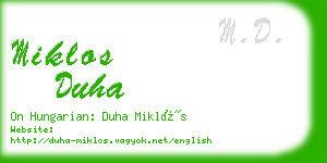 miklos duha business card